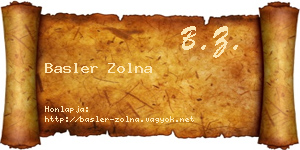 Basler Zolna névjegykártya